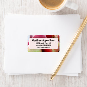 Fresh Apples in Basket at Farmers Market Address Label