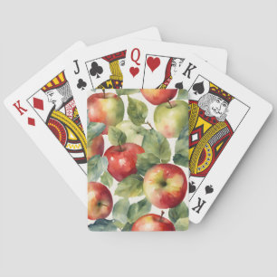 Fresh apples watercolor design playing cards