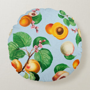 Fresh Apricot & Peach Orchard Pattern Round Cushion