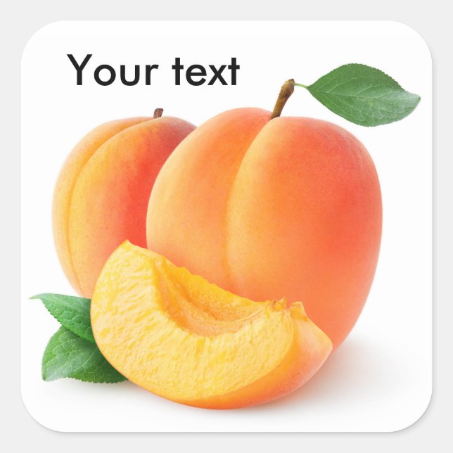 Fresh apricots square sticker (Front)