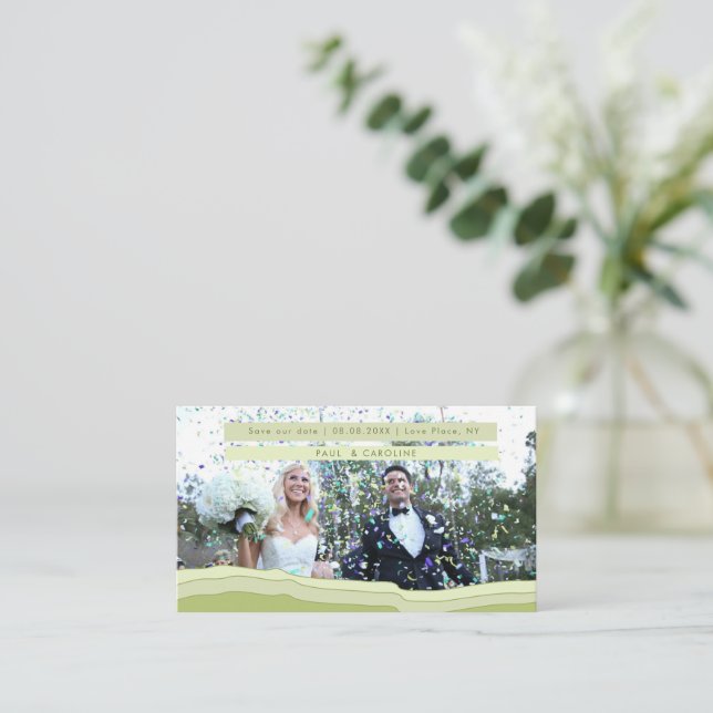 Fresh Aqua Pastel Gradient Modern Vibrant Wedding  Enclosure Card (Standing Front)