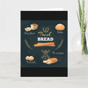 Fresh Artisan Bread Bakery Loaf Rolls Baguette Card