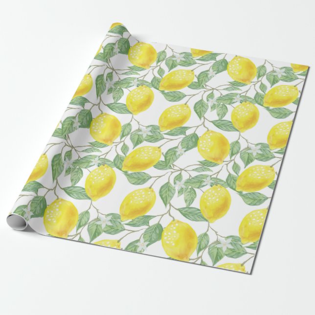 "FRESH AS LEMONS" WRAPPING PAPER (Unrolled)