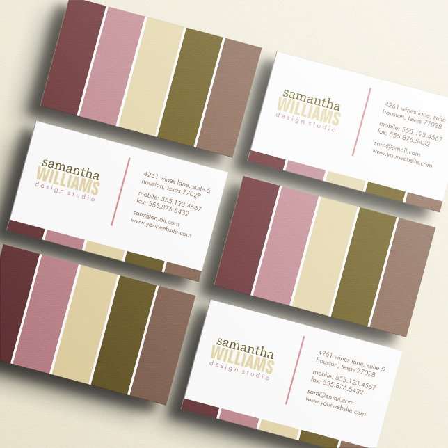Fresh Autumn Leaves Colour Blocks Business Card (Creator Uploaded)