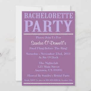 Fresh Bachelorette Party Invitations Violet/Purple