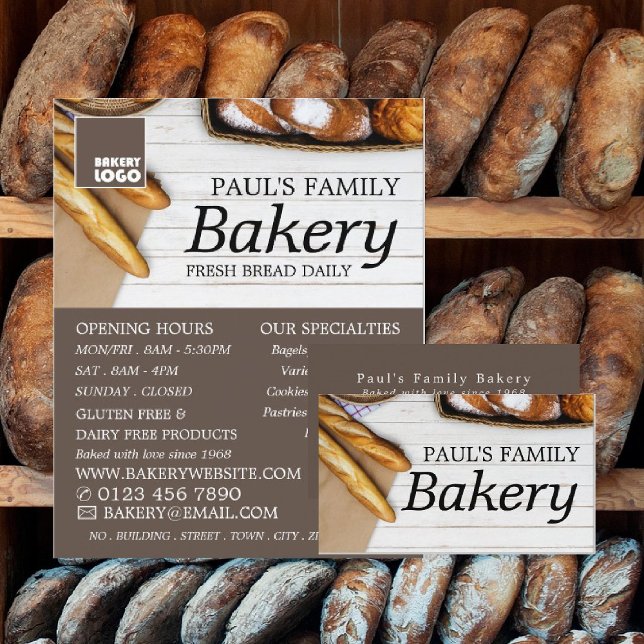 Fresh Baguette Collection, Bakers, Bakery Store Flyer (Creator Uploaded)