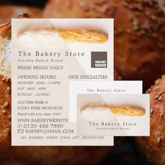 Fresh Baguette, Trendy Bakery Store Flyer (Creator Uploaded)