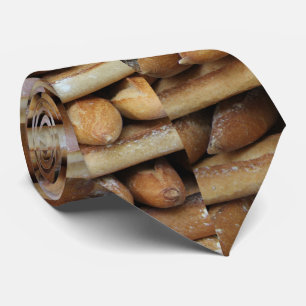 Fresh baguettes at a market tie