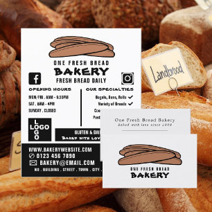 Fresh Baguettes, Bakers, Bakery Store Business Card
