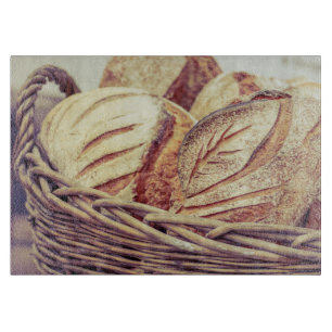 Fresh Baked Bread in a Basket Cutting Board