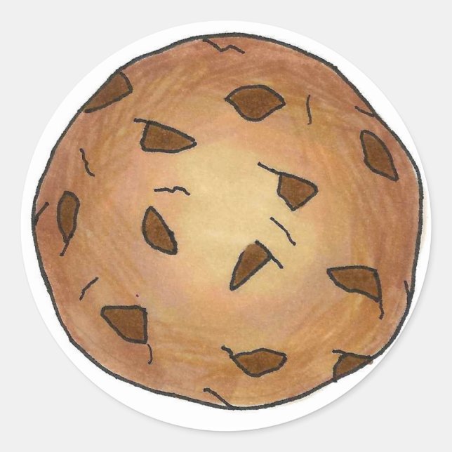 Fresh Baked Chocolate Chip Cookie Bakery Foodie Classic Round Sticker (Front)