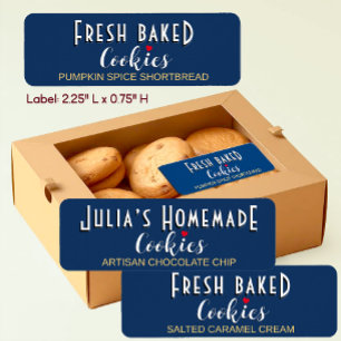FRESH BAKED COOKIES with cookie name and heart Lab Return Address Label