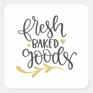 Fresh baked goods square sticker