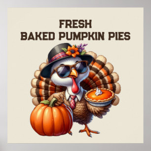 Fresh baked pumpkin pies vendors  poster