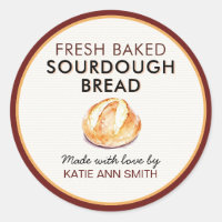 Fresh Baked Sourdough Bread Label | Bakery Sticker