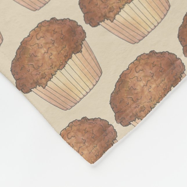 Fresh Baked Streusel Crumb Muffin Bake Sale Foodie Fleece Blanket (Corner)