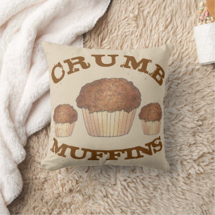 Fresh Baked Streusel Crumb Muffin Bakery Foodie Cushion