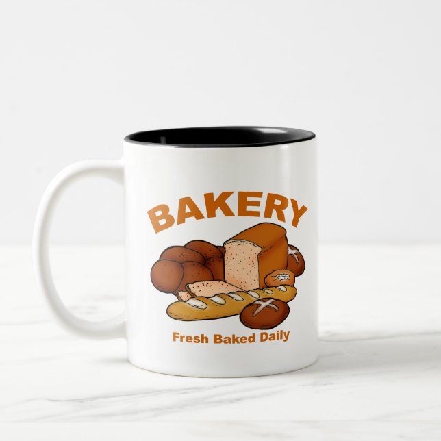 fresh bakery Two-Tone coffee mug (Left)