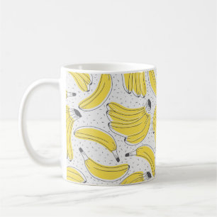 Fresh bananas hand drawn background. Doodle wallpa Coffee Mug