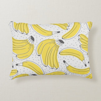 Fresh bananas hand drawn background. Doodle wallpa Decorative Cushion