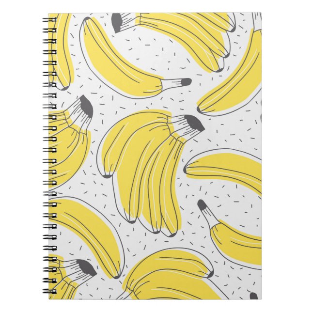 Fresh bananas hand drawn background. Doodle wallpa Notebook (Front)