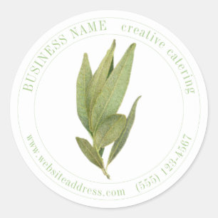 FRESH BAY LEAVES Biz ID Large Round Stickers
