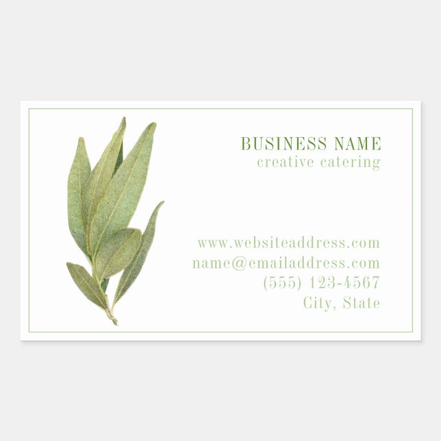 FRESH BAY LEAVES Biz ID Rectangle Stickers (Front)