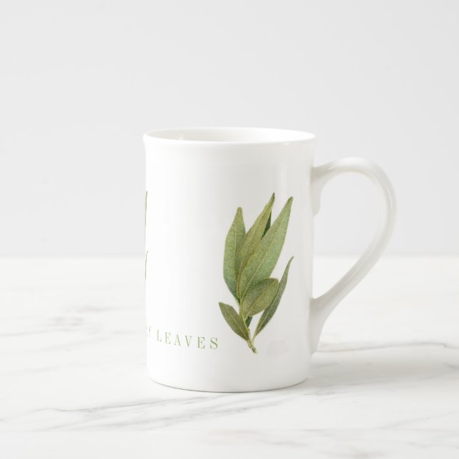 FRESH BAY LEAVES Bone China Mug (Right)
