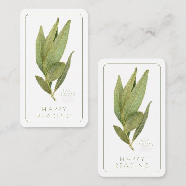 FRESH BAY LEAVES Bookmark - 3.5x2 Card + Text (Front/Back)