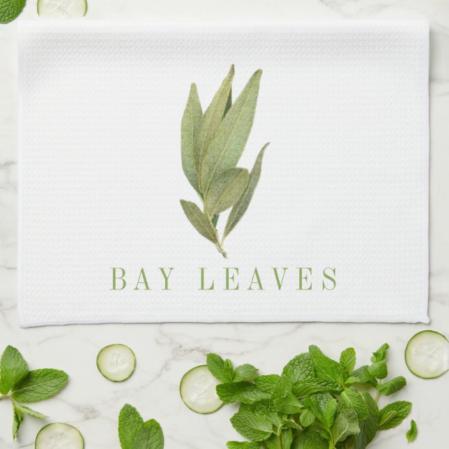 FRESH BAY LEAVES Kitchen Towel (Folded)