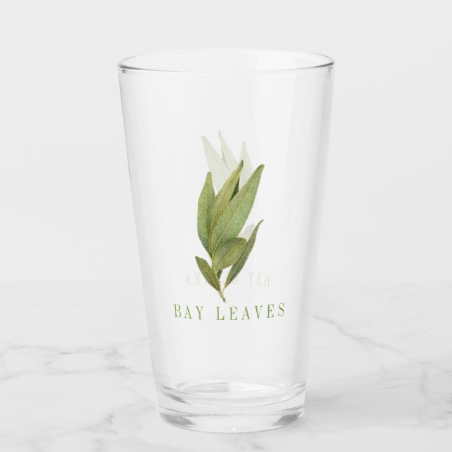 FRESH BAY LEAVES Pint Drinking Glass (Front)