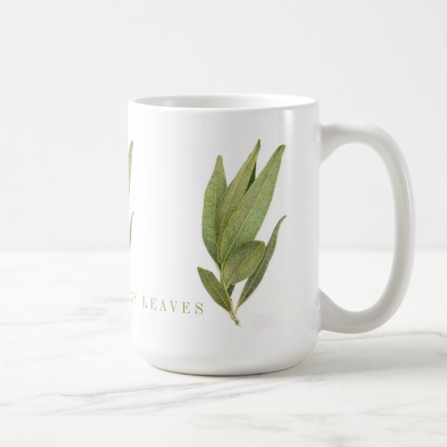 FRESH BAY LEAVES Tall White Mug (Right)
