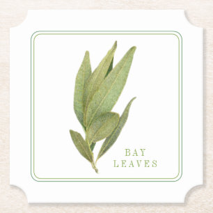 FRESH BAY LEAVES Ticket Paper Coasters (+text)