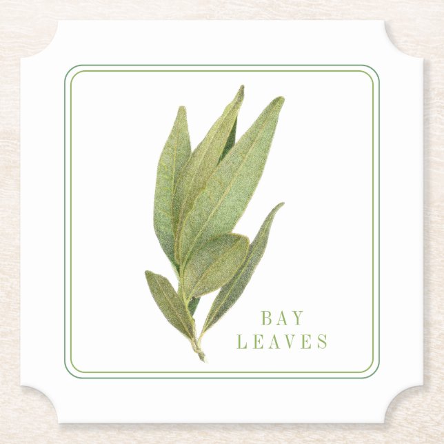 FRESH BAY LEAVES Ticket Paper Coasters (+text) (Front)