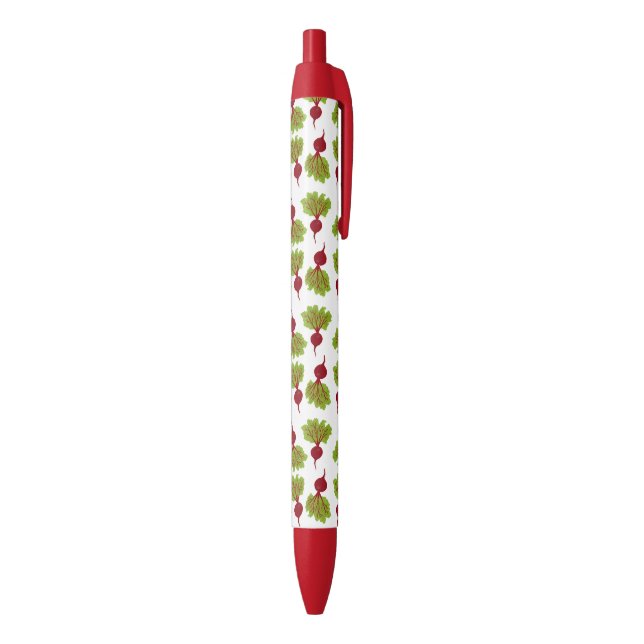 Fresh Beet Collection White Black Ink Pen (Bottom (Vertical))