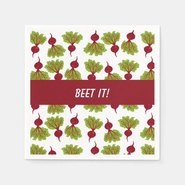 Fresh Beet Collection White Napkin (Front)