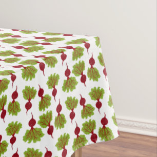Fresh Beet Collection White Tablecloth