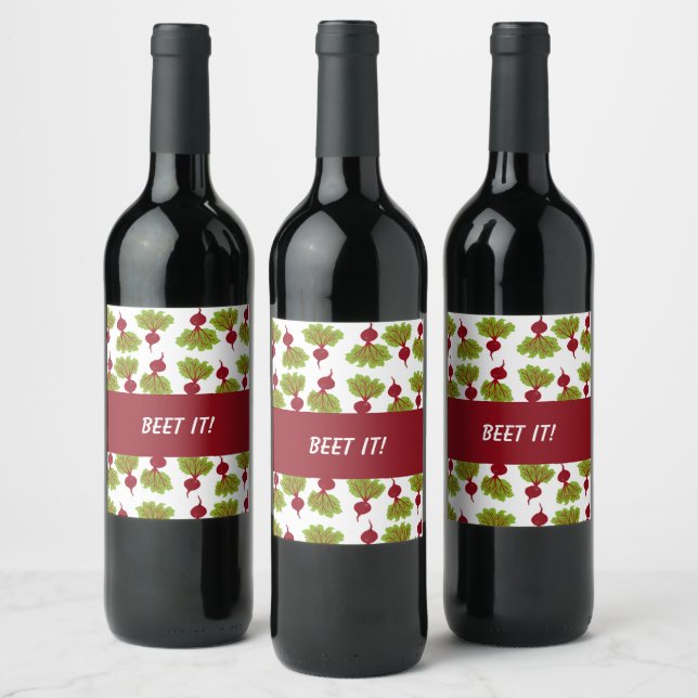 Fresh Beet Collection White Wine Label (Bottles)