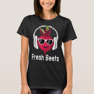 Fresh Beets Cool Beetroot Headphone Music Beat Pun T-Shirt