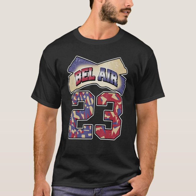Fresh Bel Air Number 23 V3 Fade Carbon 700s Matchi T-Shirt (Front)