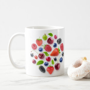 Fresh berries in a circle coffee mug