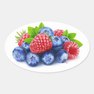 Fresh berries oval sticker