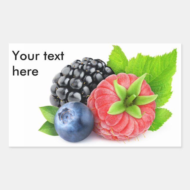 Fresh berries rectangular sticker (Front)