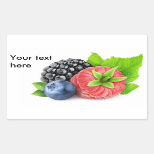 Fresh berries rectangular sticker