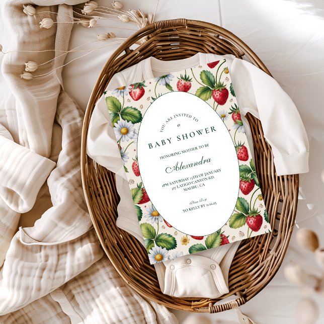 Fresh Berry Gingham Baby Shower Invitation (Creator Uploaded)