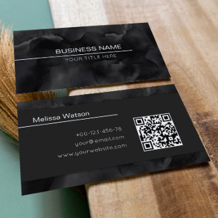 Fresh black watercolor masculine business card