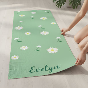Fresh Bloom – Elegant Green Zazzle Yoga Mat