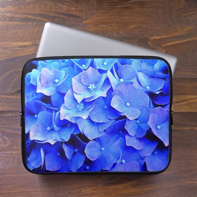 Fresh Blue Hydrangeas Laptop Sleeve (Creator Uploaded)