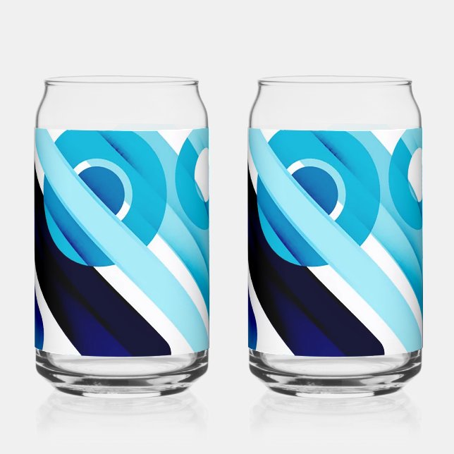 Fresh Blue Moden Style Set Can Glass (Front)