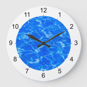 Fresh Blue Water Large Clock